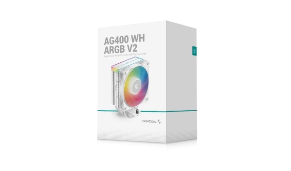 DEEPCOOL CPU Chladič AG400 WH ARGB V2, 1x120mm, LGA1851, AM5, bílá