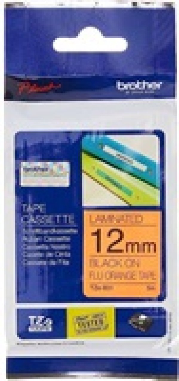 Páska Brother TZE-B31, černý/signální oranžový podklad, 5m, 12mm