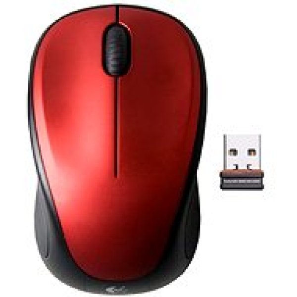 Logitech M235/Cestovní/Optická/Bezdrátová USB/Černá-červená