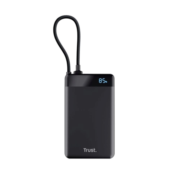 TRUST Powerbanka Fiera, 10000 mAh, S kabelem, 2x USB-C, černá
