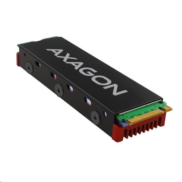 AXAGON CLR-M2, hliníkový pasivní chladič pro oboustranný M.2 SSD disk, výška 12 mm