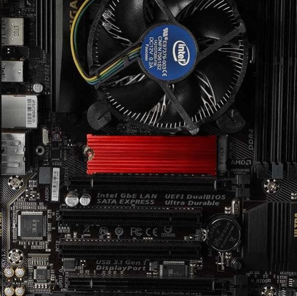 AXAGON CLR-M2, hliníkový pasivní chladič pro oboustranný M.2 SSD disk, výška 12 mm