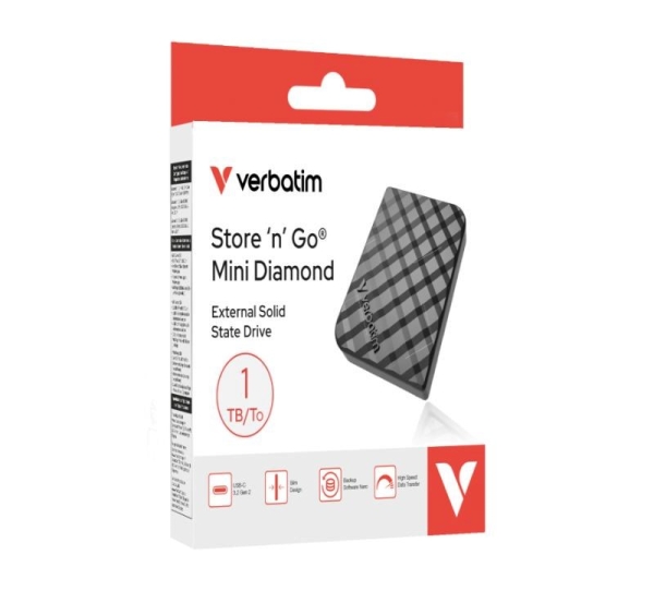 VERBATIM Externí HDD 512GB Store 'n' Go Mini Diamond, USB-C, černá