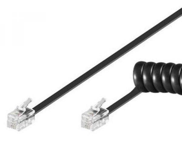 KABEL telefonní sluchátkový kroucený 4 žíly 2m, černý?v=1754114405