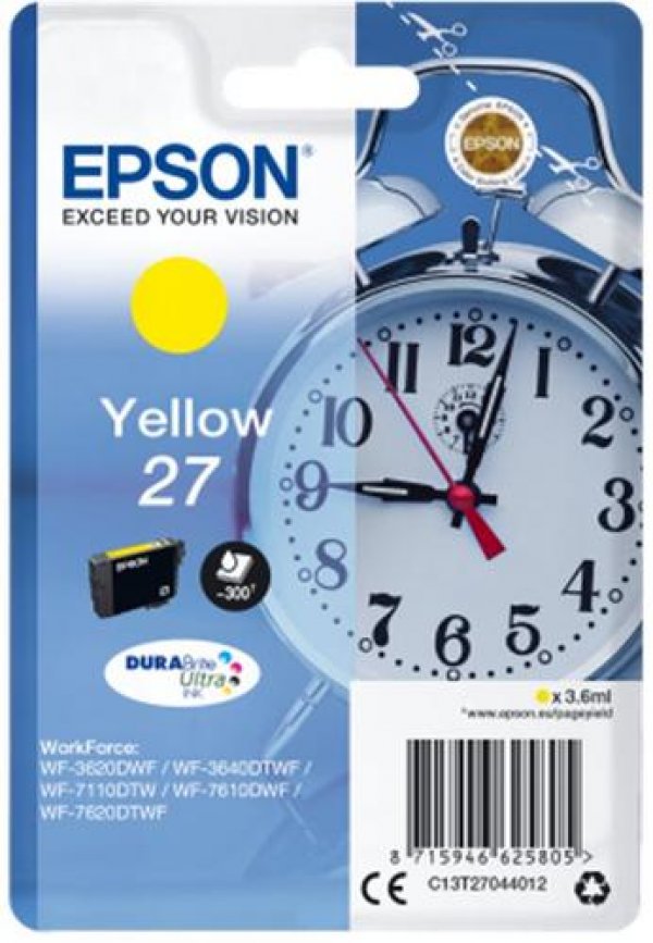 Náplň Epson 27, C13T27044012 žlutá