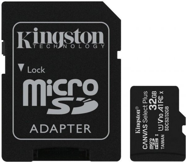 KINGSTON micro SD card SDHC 32GB Canvas Select Plus + SD adaptér