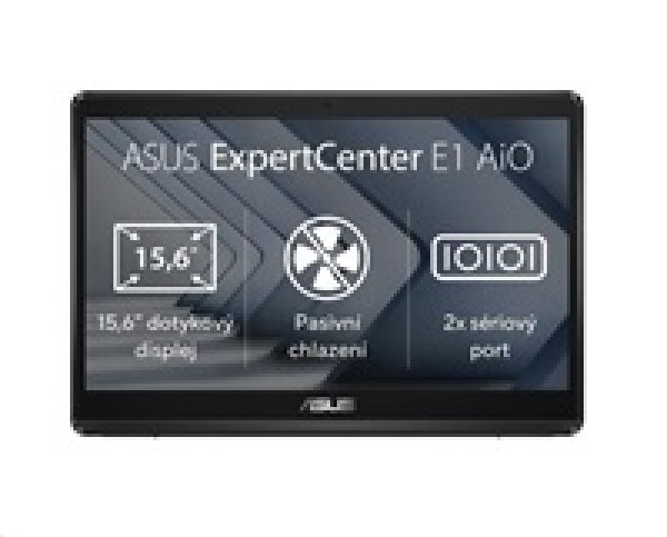 ASUS ExpertCenter E1 AiO E1600WKAT-MR4128M, N4500, 15.6˝ 1920/Touch, UMA, 4GB, SSD 128GB, FDOS