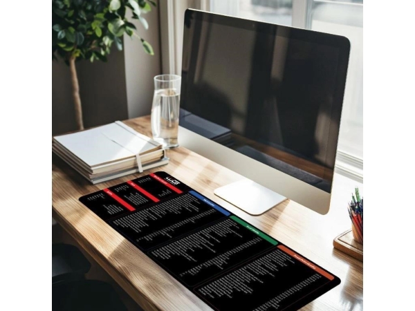 WG - Kancelářská podložka pod myš WG5 / Zkratky / 800x300x4mm / black