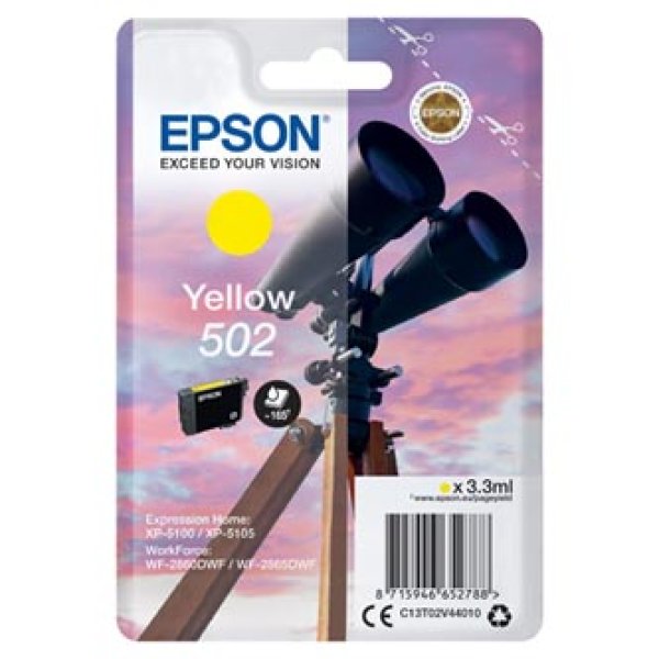 Náplň Epson 502, C13T02V44010 žlutá blistr