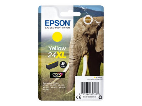 Náplň Epson 24XL, C13T24344022 žlutá blistr s RF alarmem