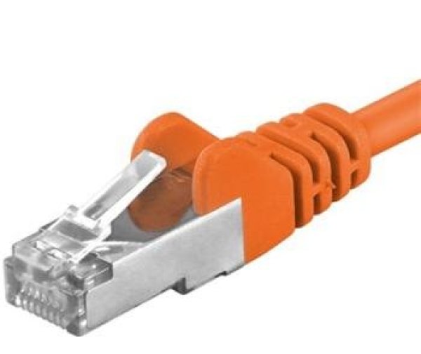 PREMIUMCORD Patch kabel CAT6a S-FTP, RJ45-RJ45, AWG 26/7 0,5m oranžová