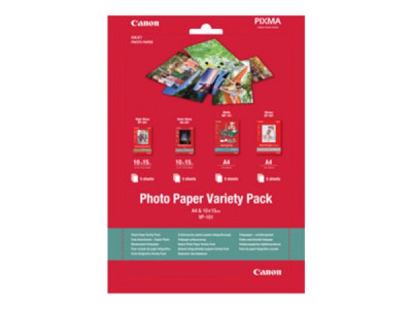 Canon Variety Pack VP-101 - 20 listy sada fotografického papíru - pro PIXMA MG2550, MG3550, MG3650, MG5750, MG5751, MG6450, MG6850, MG7150, MG7750, MG7751