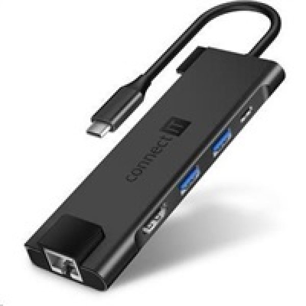 CONNECT IT Multi5in1 USB-C hub, 5v1 (USB-C, 2xUSB-A, HDMI, RJ45), externí, antracitová?v=1748930402
