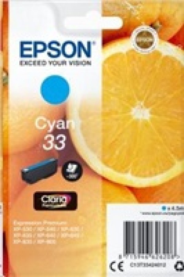 Náplň EPSON C13T33424012 azurová (4,5 ml)