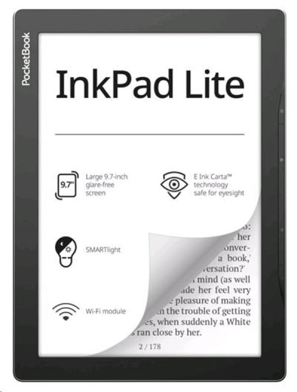 POCKETBOOK 970 InkPad Lite Mist grey, šedý, dotykový displej s integrovaným SMARTlight
