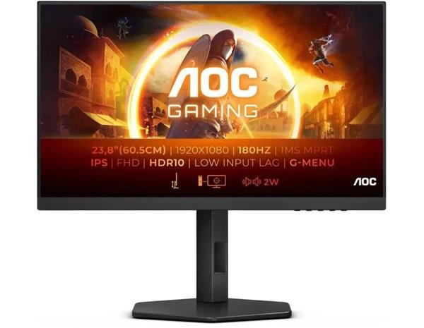 AOC MT IPS LCD WLED 23,8" 24G4X - IPS panel, 180Hz, 0,5ms, 1920x1080, 2xHDMI, DP, repro, pivot