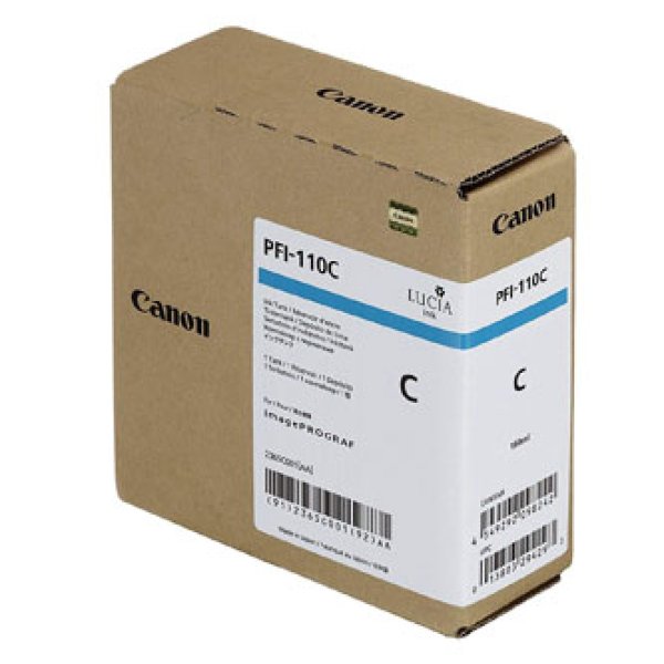 Náplň CANON PFI-110C, 2365C001 azurová (160 ml)