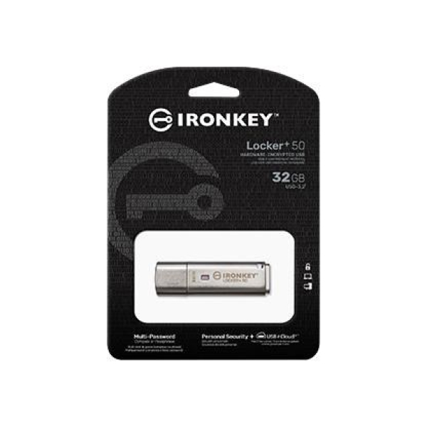 Kingston Flash Disk IronKey 32GB IKLP50 Locker+ 50 AES USB, w/256bit Encryption