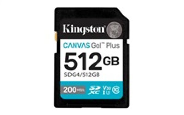 Kingston paměťová karta 512GB microSDXC Canvas Go Plus Gen4 C10 UHS-I U3