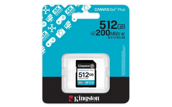 Kingston paměťová karta 512GB microSDXC Canvas Go Plus Gen4 C10 UHS-I U3