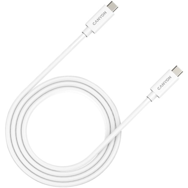 CANYON kabel UC-44, USB-C – USB-C (240W, 48V/5A, 40Gbps Data, 4K@120Hz) 1m, bílá