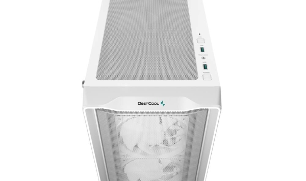DEEPCOOL Case CC560 MESH V2 WH, ATX, ARGB, Průhledná bočnice, 4x120mm ventilátor, bílá