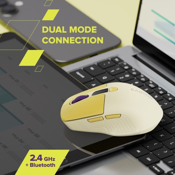 CANYON mouse MW-26 LCD Silent Dual Mode Wireless Green