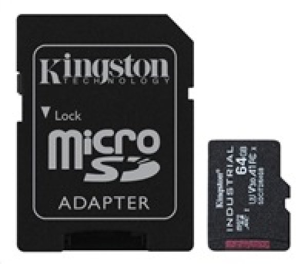 Kingston Industrial/micro SDHC/64GB/100MBps/UHS-I U3 / Class 10/+ Adaptér