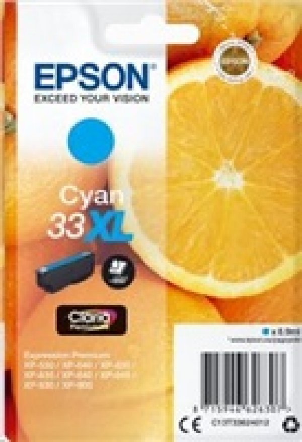 Náplň EPSON C13T33624012, T33XL azurová (8,9 ml)