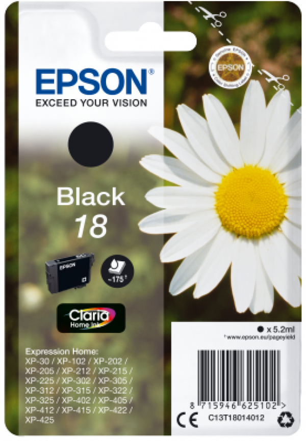 Náplň EPSON C13T18014012 černá (5,2 ml)