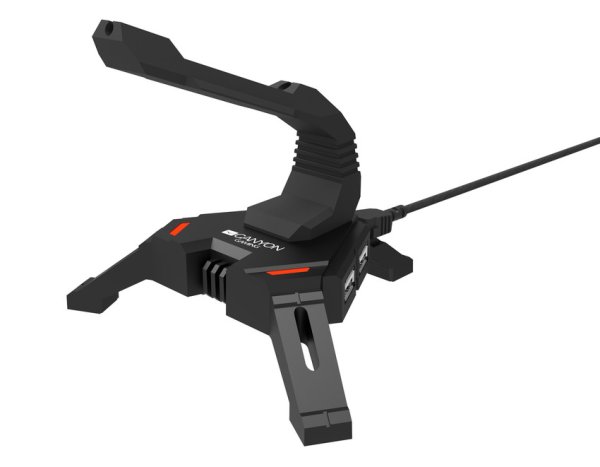 CANYON Držák kabelu myši WH-100, 2v1, 4port USB hub, LED podsvícení, 1.5m kabel, černá