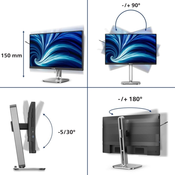 Philips MT 23,8" 24B2N4200 - 1920x1080,IPS,120Hz,D-Sub,HDMI,DP,USBhub,Repro,Pivot