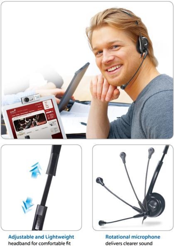 GENIUS sluchátka HS-200C headset ,otočný mikrofon