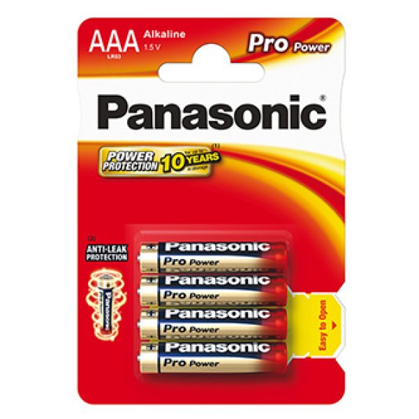 PANASONIC Alkalické baterie Pro Power LR03PPG/4BP AAA 1,5V (Blistr 4ks)