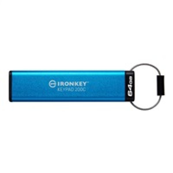 Kingston Flash Disk IronKey 64GB USB-C IronKey Keypad 200C, FIPS 140-3 Lvl 3 (Pending) AES-256
