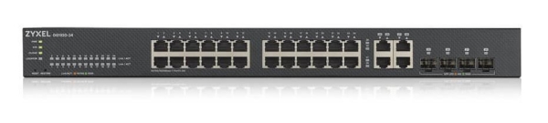 Zyxel GS1920-24V2 28-port Gigabit WebManaged Switch, 24x gigabit RJ45, 4x gigabit RJ45/SFP, fanless