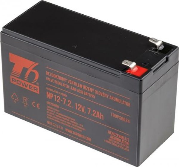 T6 POWER olověný akumulátor NP12-7.2, 12V, 7,2Ah?v=1754078403