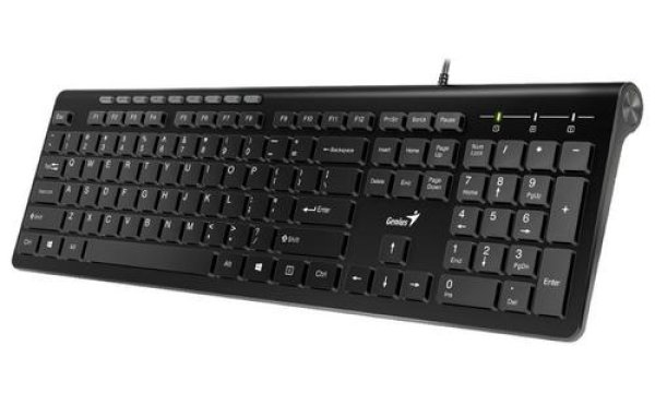 Genius Slimstar 230 II COPILOT, klávesnice CZ/SK, multimediální, slim typ drátová (USB), černá