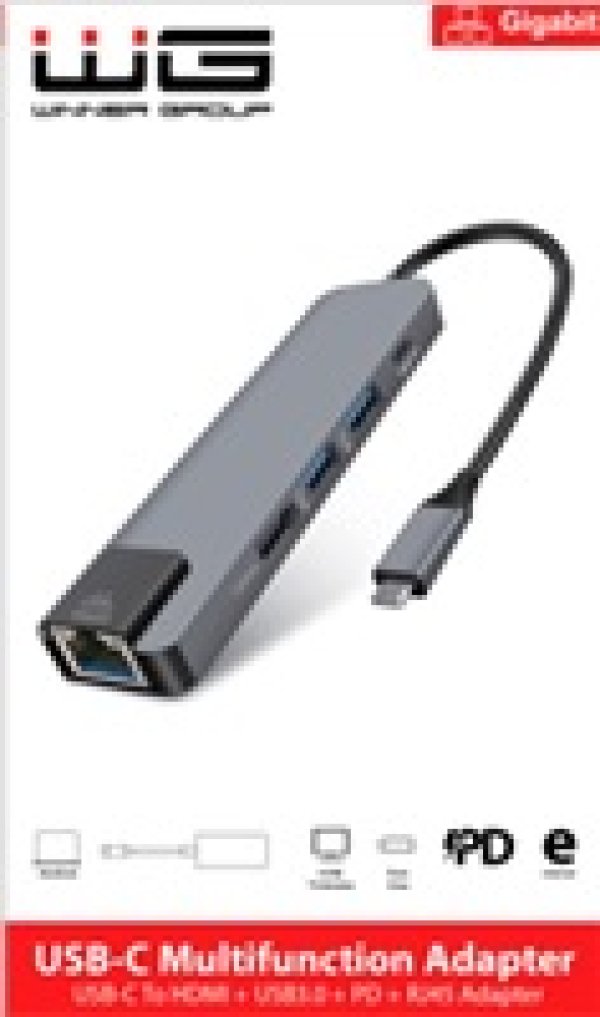WG - HUB Type-C 4 v1, HDMI + RJ45 + USB3.0, hliníkový?v=1754136002
