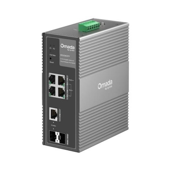 TP-Link OMADA průmyslový switch IES210GPP (8xGbE,2xGbE/SFPcombo,6xPoE+,2xPoE++,240W,DIN,IP40,fanless)