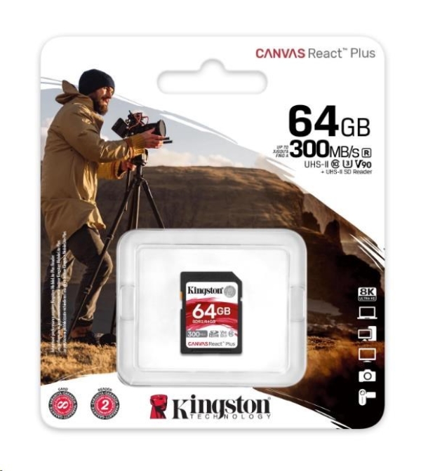 KINGSTON SD card SDXC 64GB Canvas React Plus
