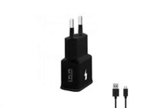 WG - Síťová nabíječka 1x USB-A, Quick Charge 3.0, 5V-9V-12V + kabel USB-A na Micro USB, black