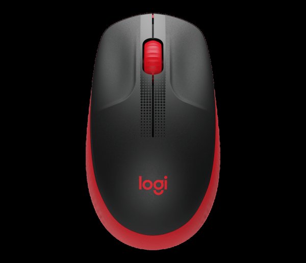 Logitech M190/Kancelářská/Optická/Bezdrátová USB/Černá-červená