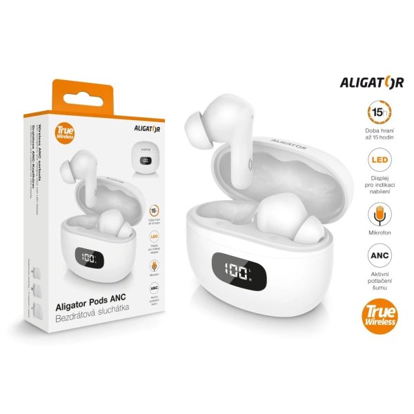 Sluchátka ALIGATOR PODS ANC TWS08, bílá?v=1764920548
