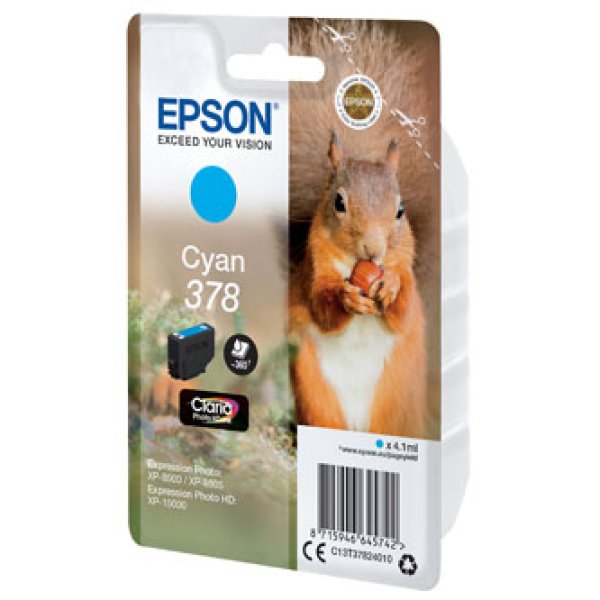Náplň Epson 378, C13T37824010 azurová blistr