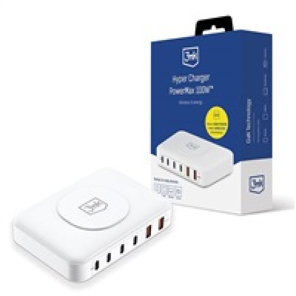 3mk cestovní nabíječka Hyper PowerMax 100W, GaN 4x USB-C (PD) / 2x USB, bílá?v=1746705605