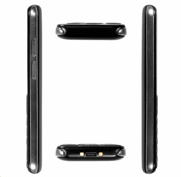 EVOLVEO EasyPhone LT, mobilní telefon pro seniory s nabíjecím stojánkem (černá barva)