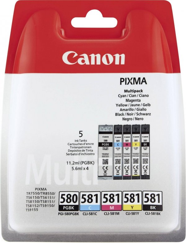 Sada náplní CANON PGI-580 + CLI-581, 2078C005 (1x11,2/4x5,6 ml)