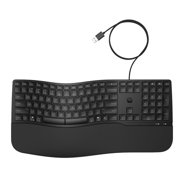 HP 480 Comfort Wired Keyboard - drátová ergonomická klávesnice CZ/SK
