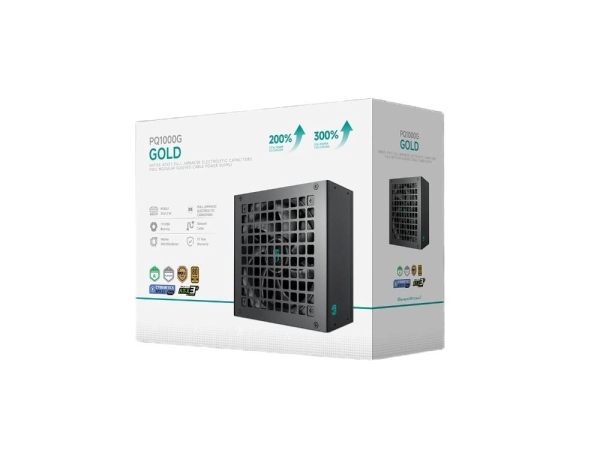 DEEPCOOL GAMERSTORM zdroj 1000W PQ1000G, 120mm, Plně modulární, 80+ Gold, ATX 3.1, černá